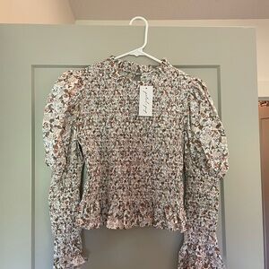 Petal & Pup Floral Ruffle Blouse